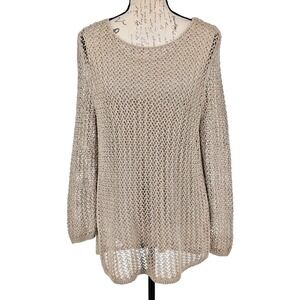CHICOS Crochet Two Piece Top SIZE 3 Extra Large Taupe Great Christmas Gift